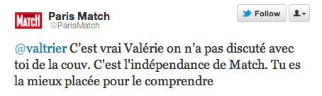 Paris Match Tweet March 8 2012